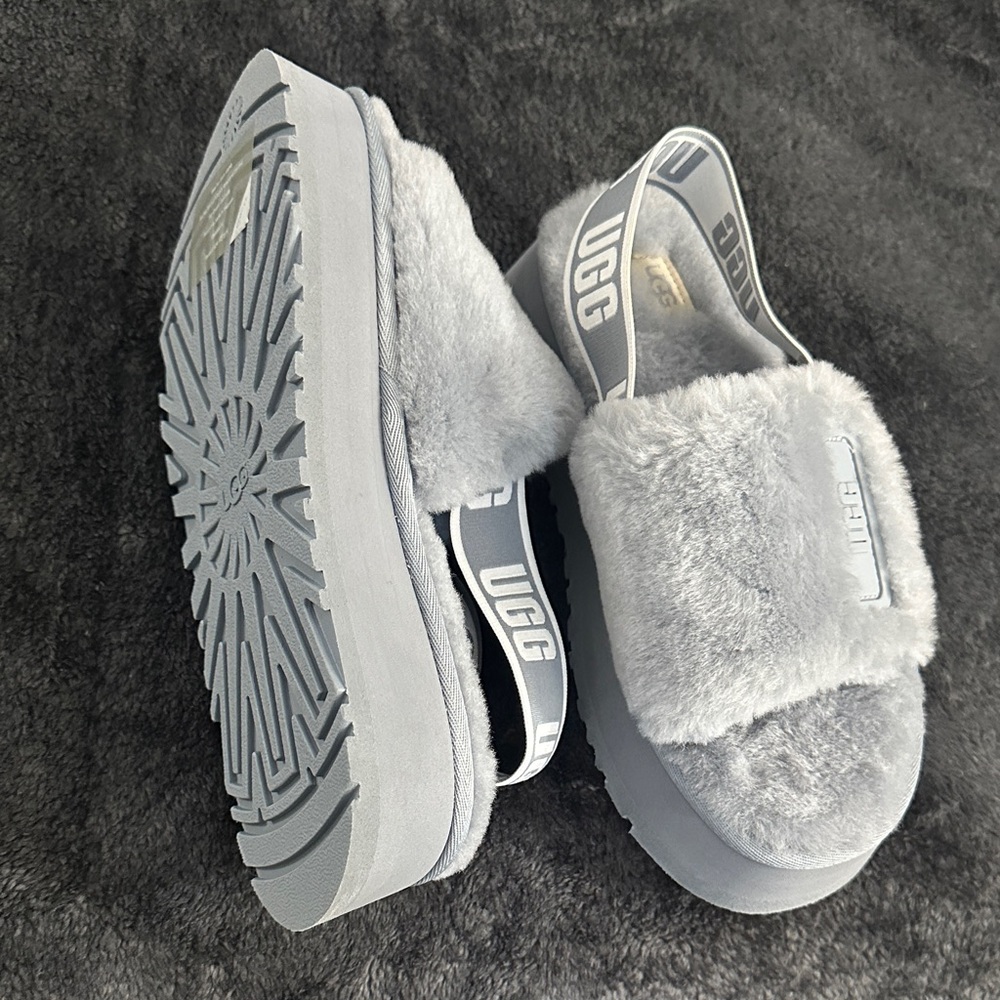 UGG Women's Plush Silver Slippers